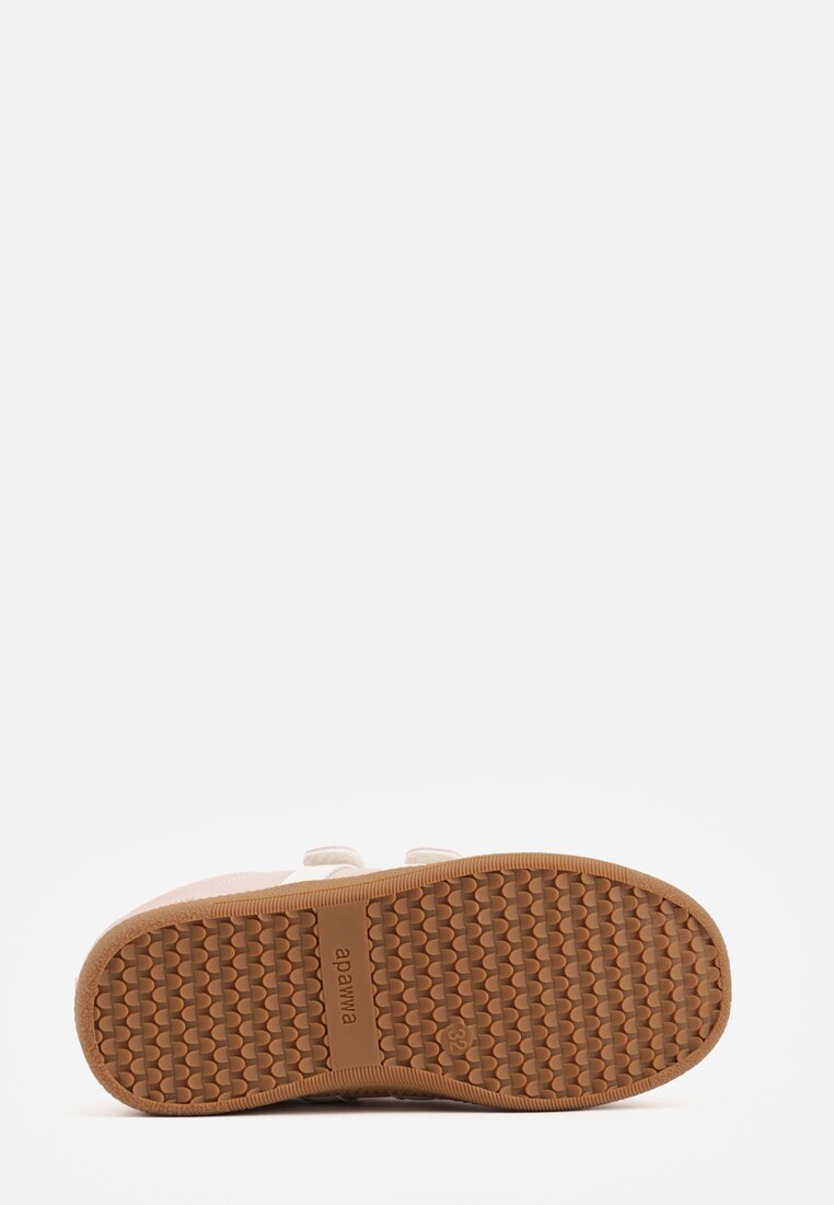 apawwa Pantofi sport Sneakers Roz cu branț din piele și benzi decorative Menilane