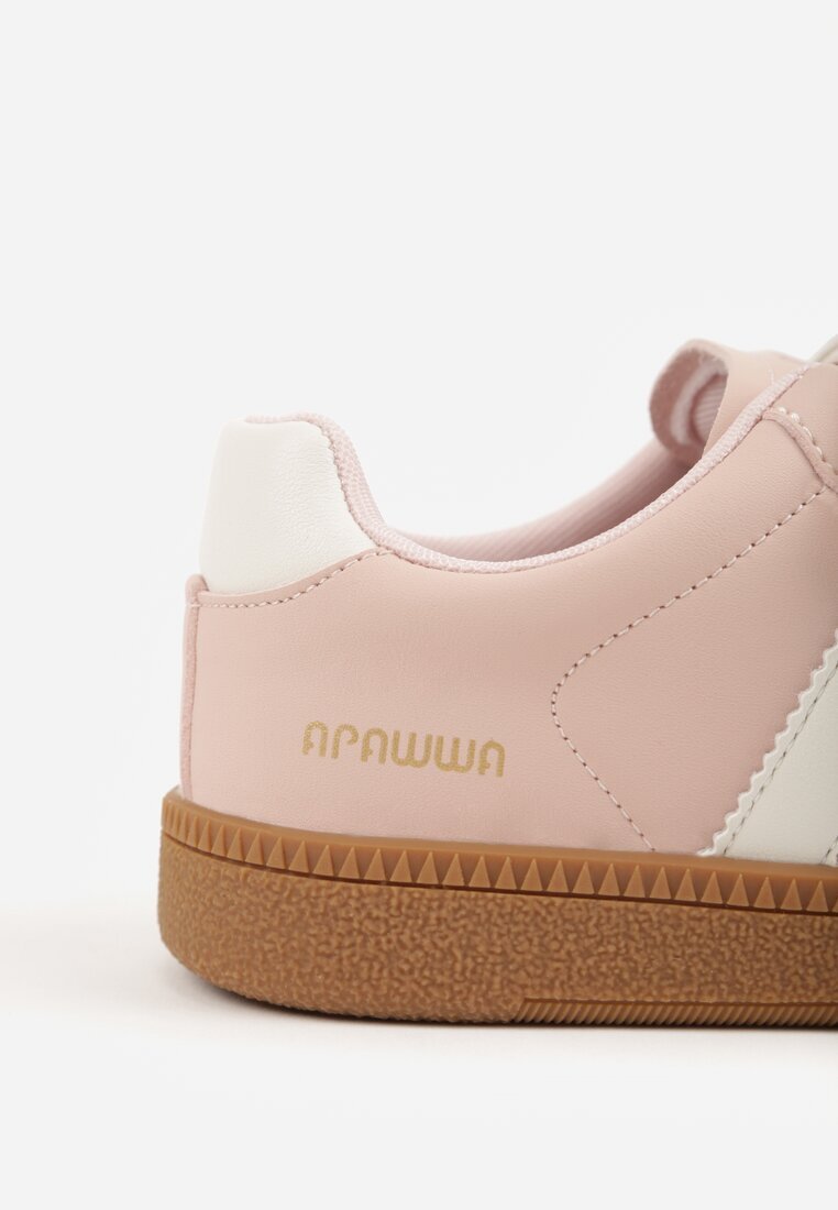 apawwa Pantofi sport Sneakers Roz cu branț din piele și benzi decorative Menilane