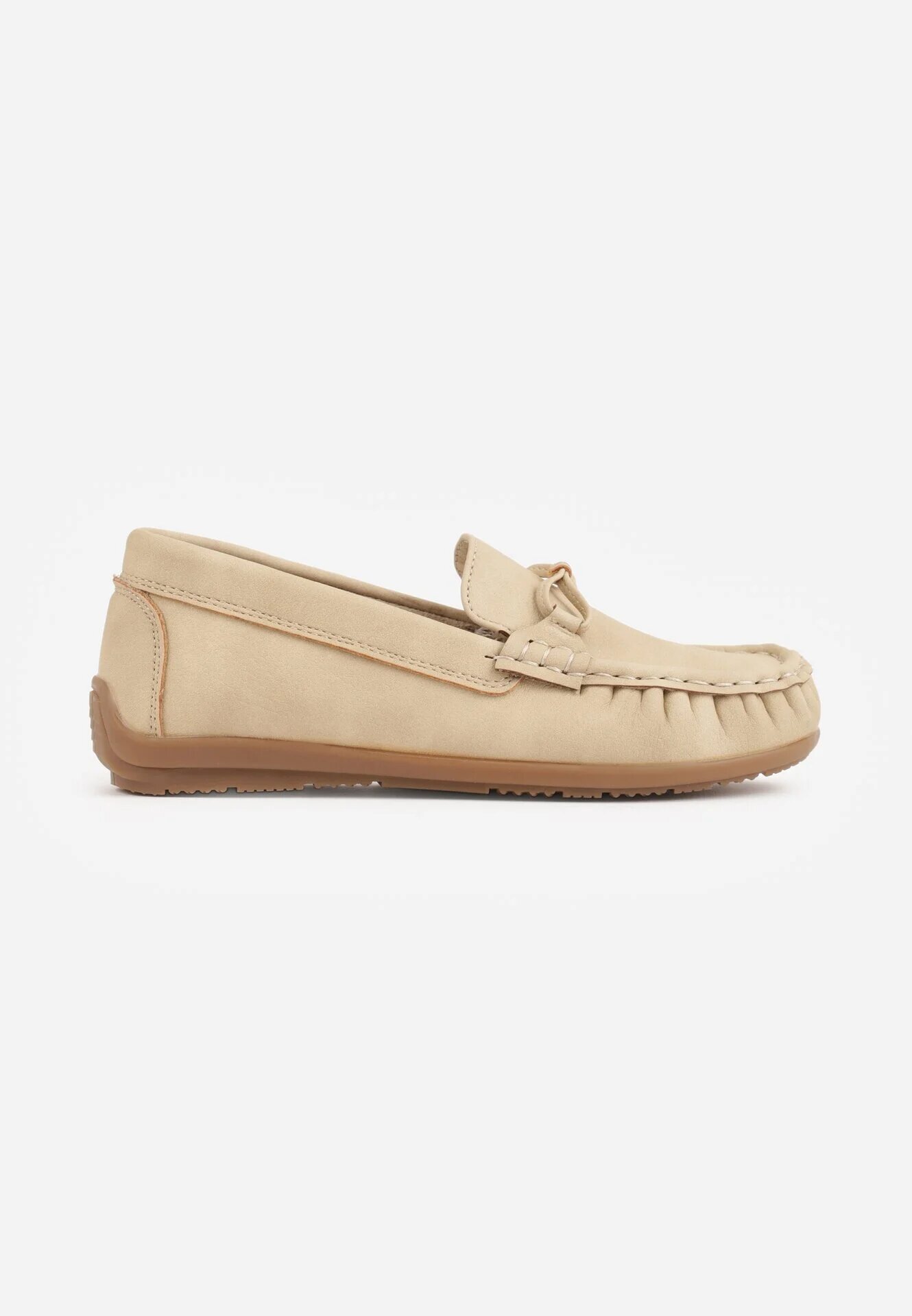apawwa Pantofi tip mocasin cu branț din piele și șnur decorativ Osoen Bej