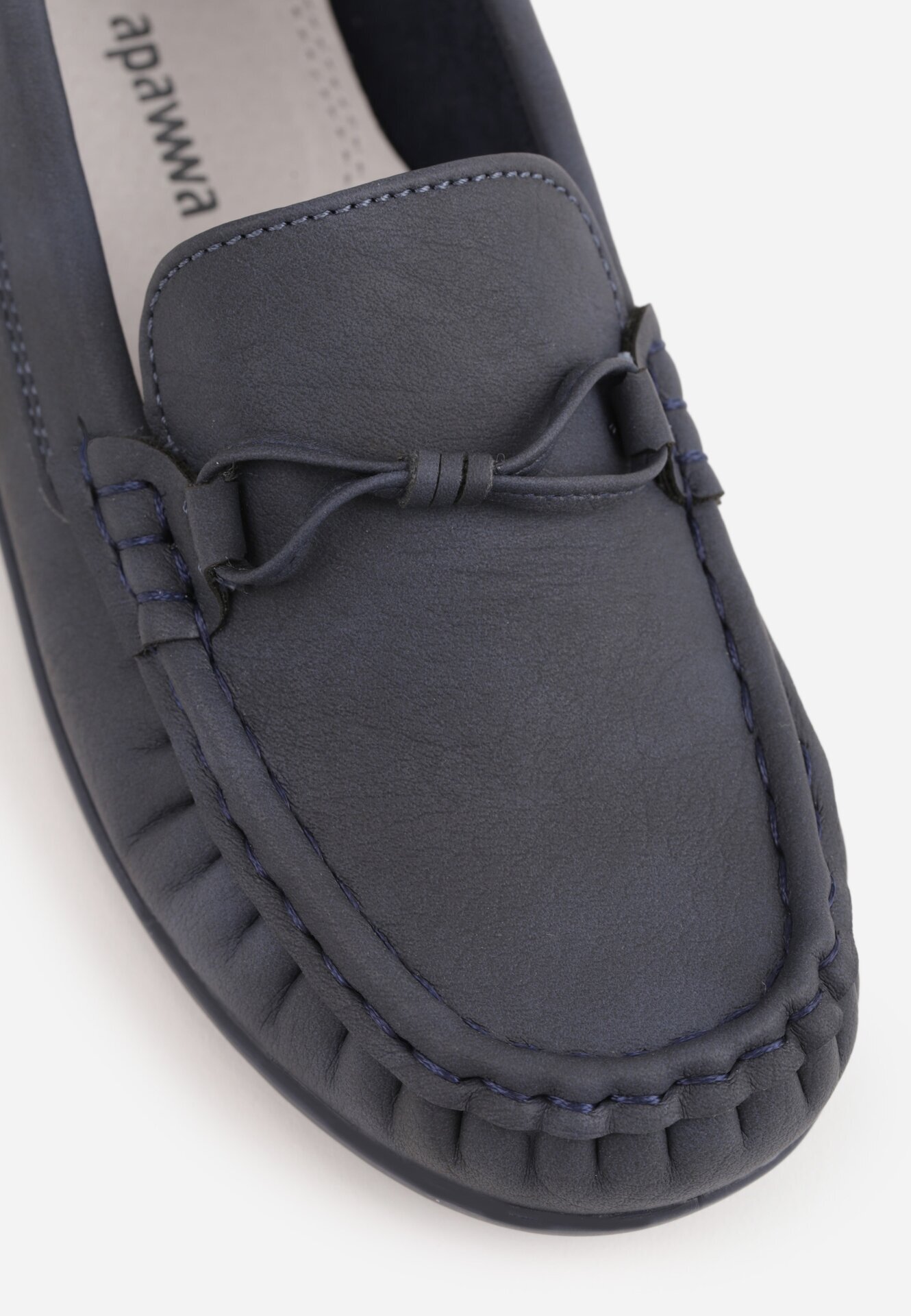 apawwa Pantofi tip mocasin cu branț din piele și șnur decorativ Osoen Bleumarin