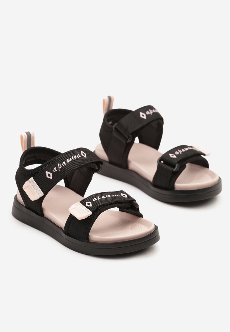 apawwa Sandale Negru-Roz Cu închidere Velcro Lialurea