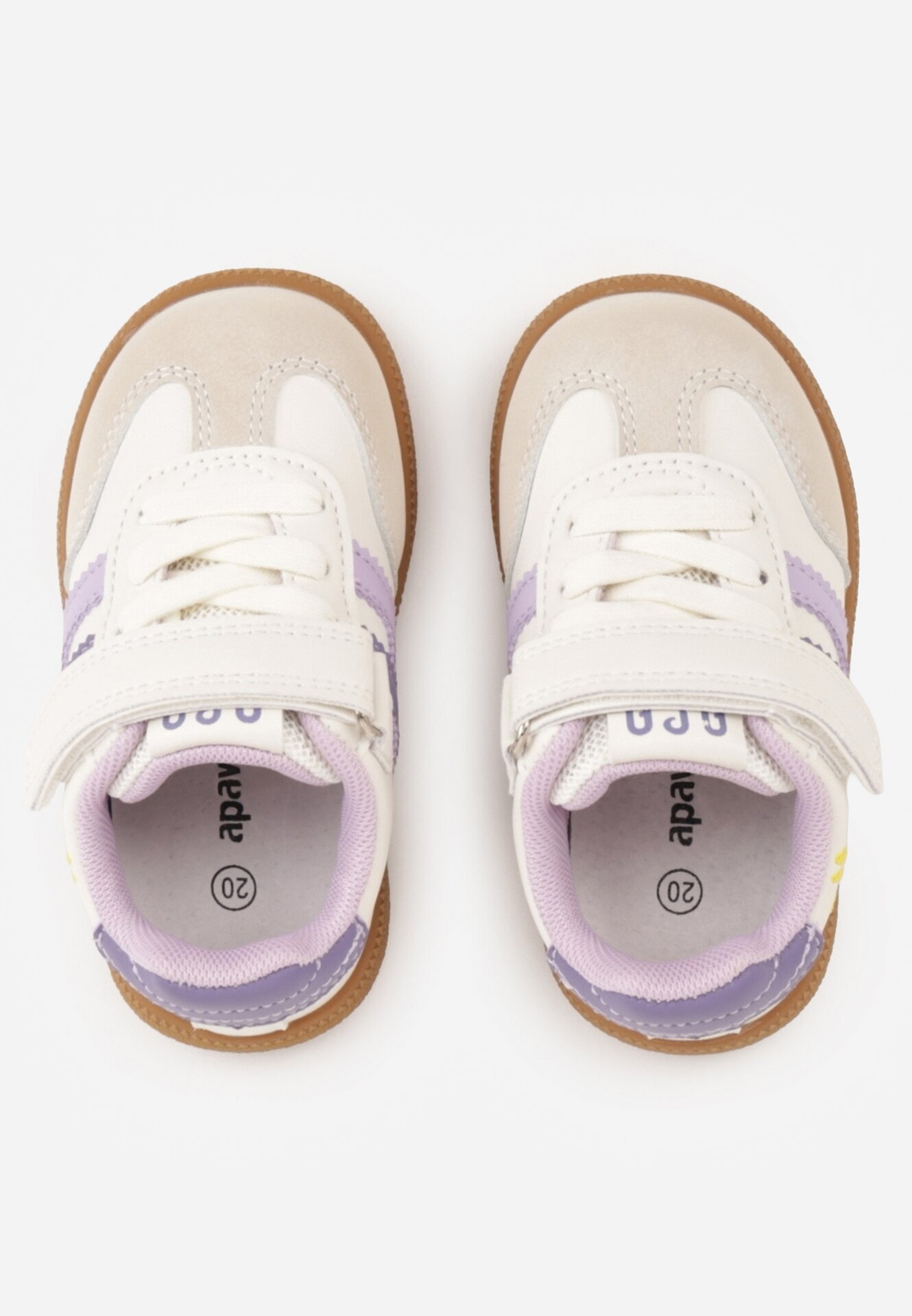 apawwa Sneakers bej cu branț din piele și decorațiuni 3D Ibysaris