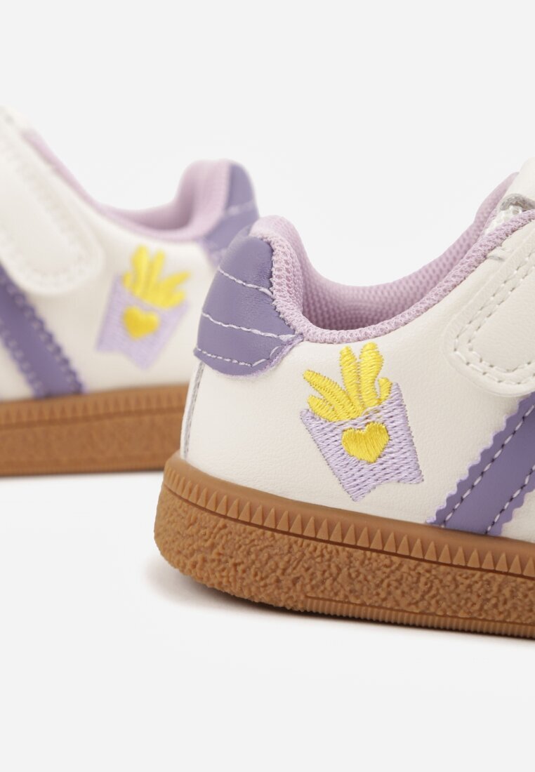 apawwa Sneakers bej cu branț din piele și decorațiuni 3D Ibysaris