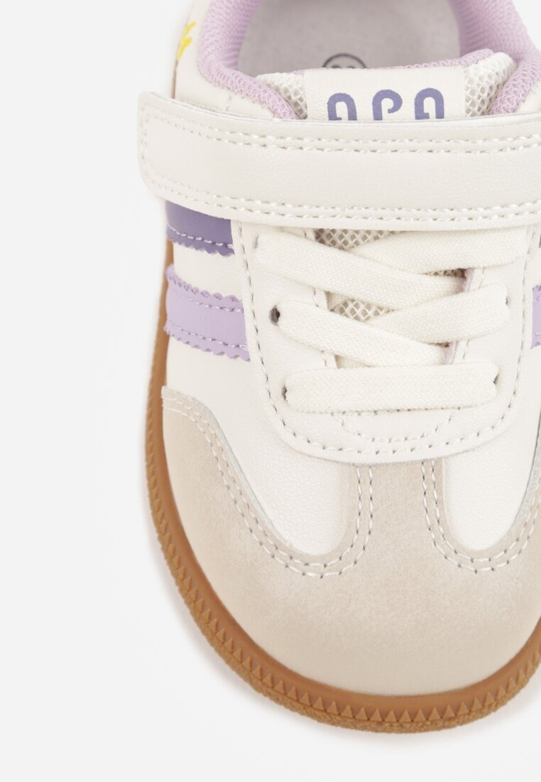 apawwa Sneakers bej cu branț din piele și decorațiuni 3D Ibysaris