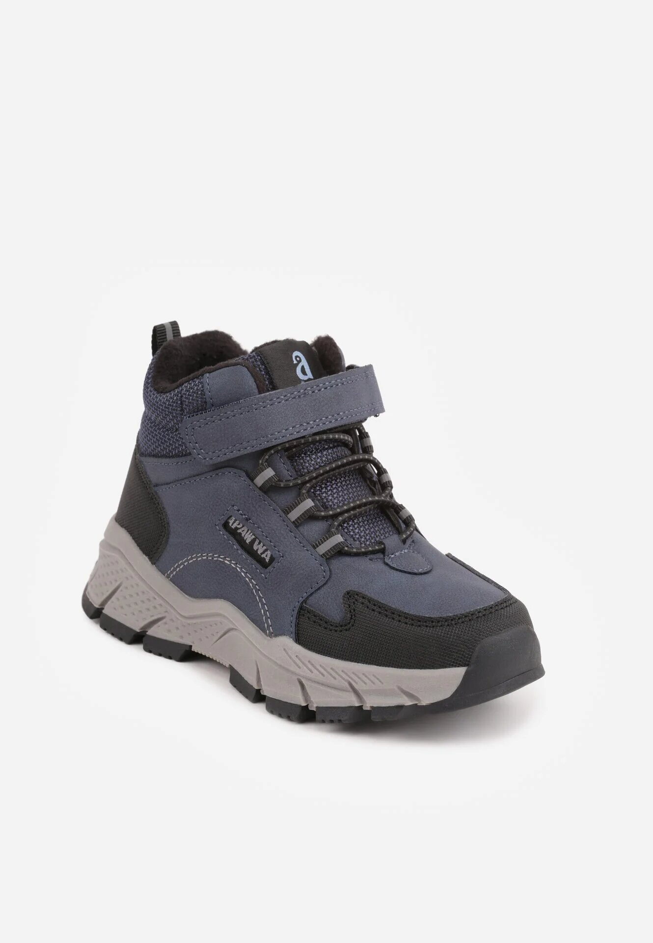 apawwa Sneakers din denim cu scai cu talpă groasă și profilată Highian Bleumarin