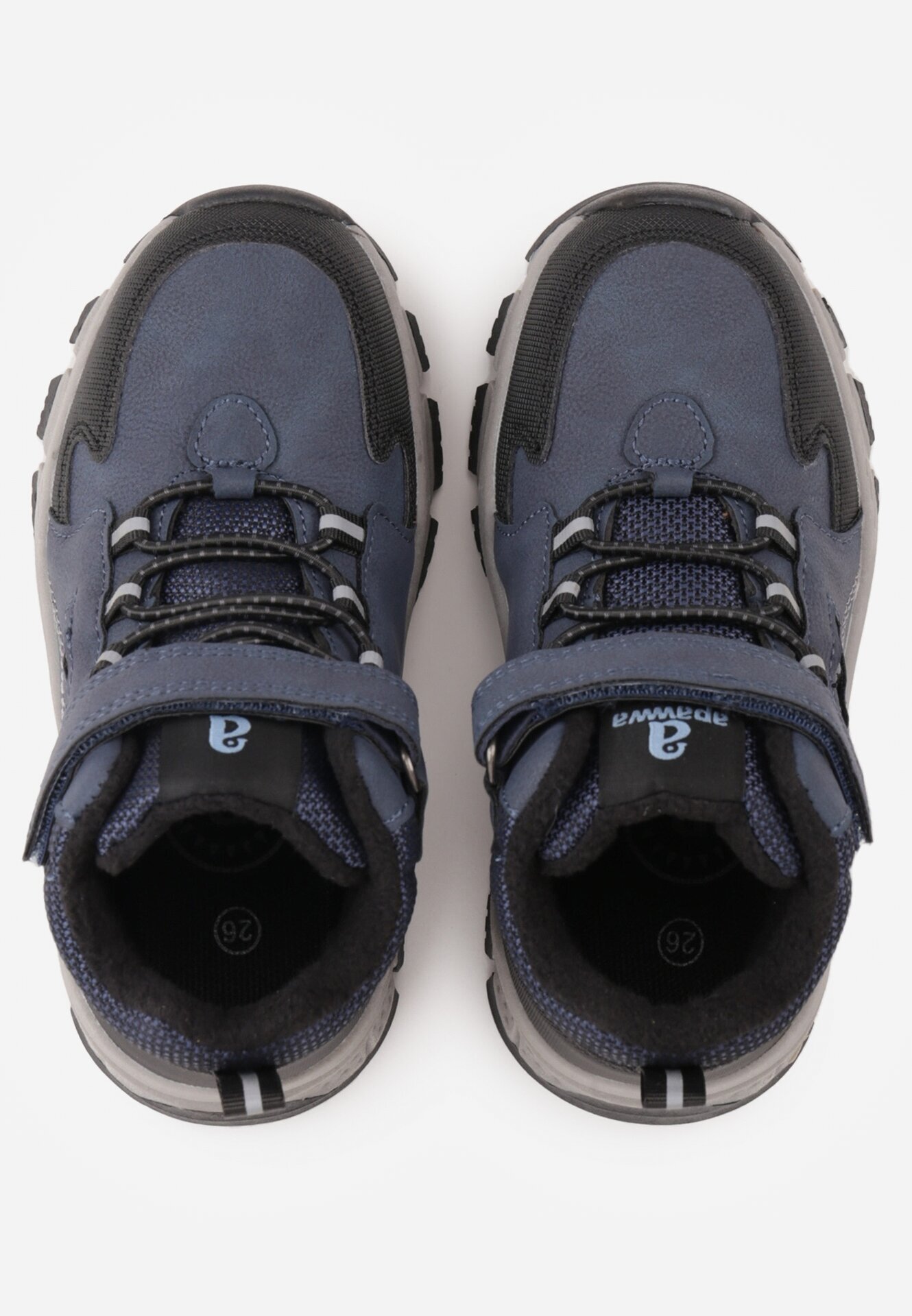apawwa Sneakers din denim cu scai cu talpă groasă și profilată Highian Bleumarin