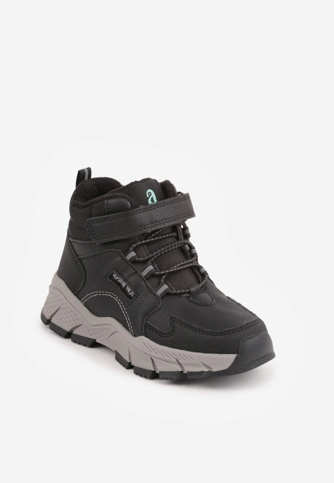 apawwa Sneakers din denim cu scai cu talpă groasă și profilată Highian Negri