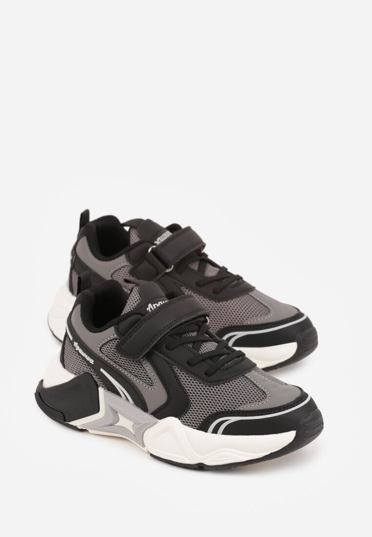 apawwa Sneakers Gri cu Motiv Geometrict Hythia