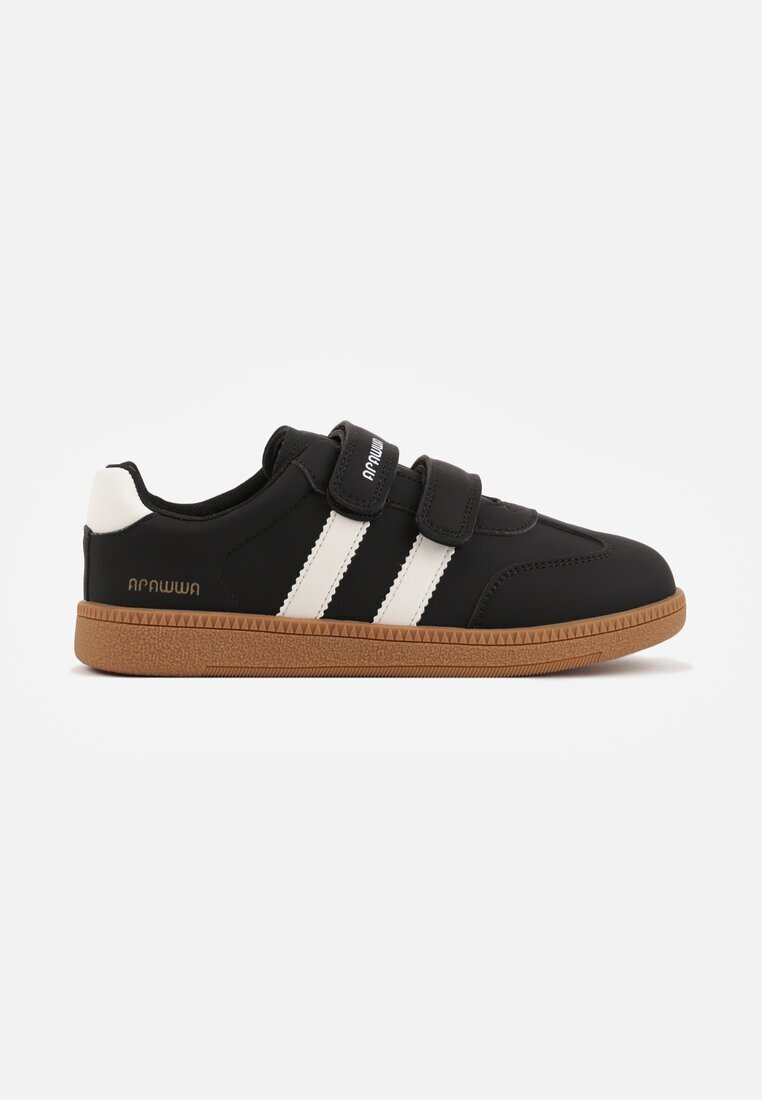 apawwa Sneakers Negri cu branț din piele și curele decorative Menilane
