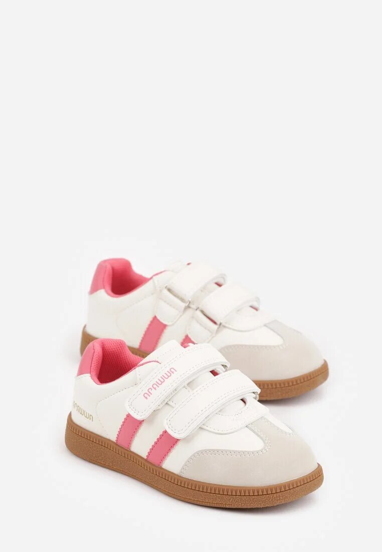 apawwa Sneakers Sport Portocalii cu Branț din Piele cu Inscripții și Benzi Nemoreli