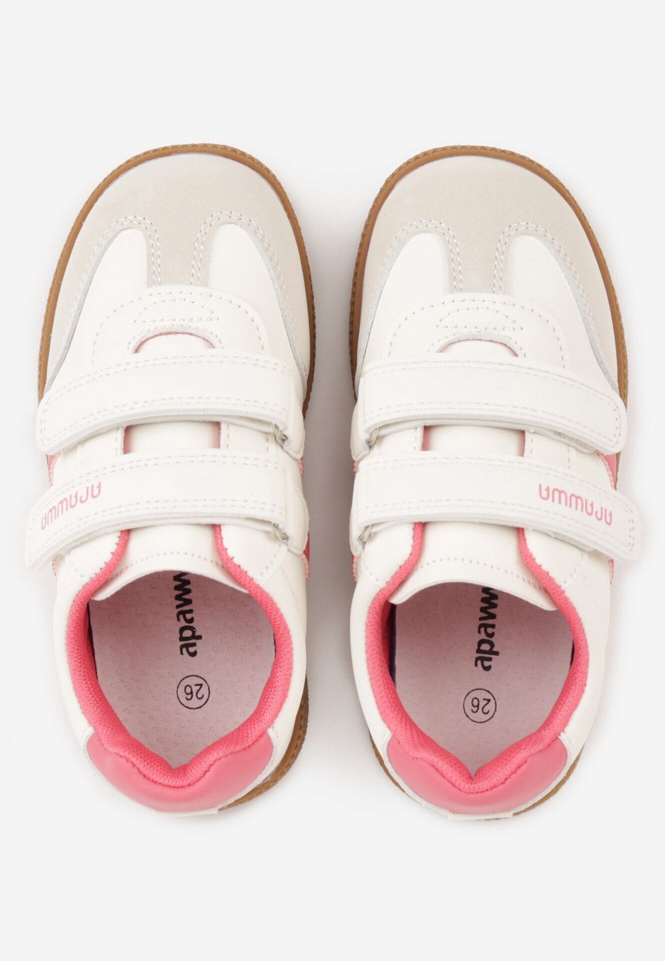 apawwa Sneakers Sport Portocalii cu Branț din Piele cu Inscripții și Benzi Nemoreli