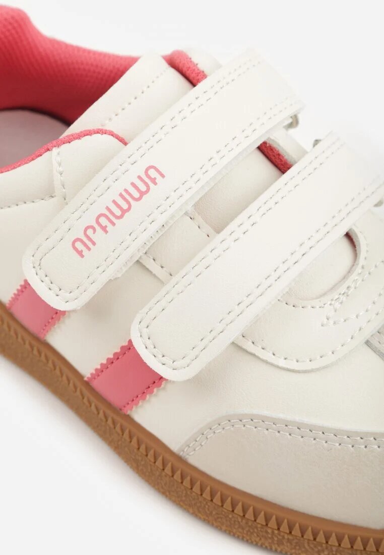 apawwa Sneakers Sport Portocalii cu Branț din Piele cu Inscripții și Benzi Nemoreli