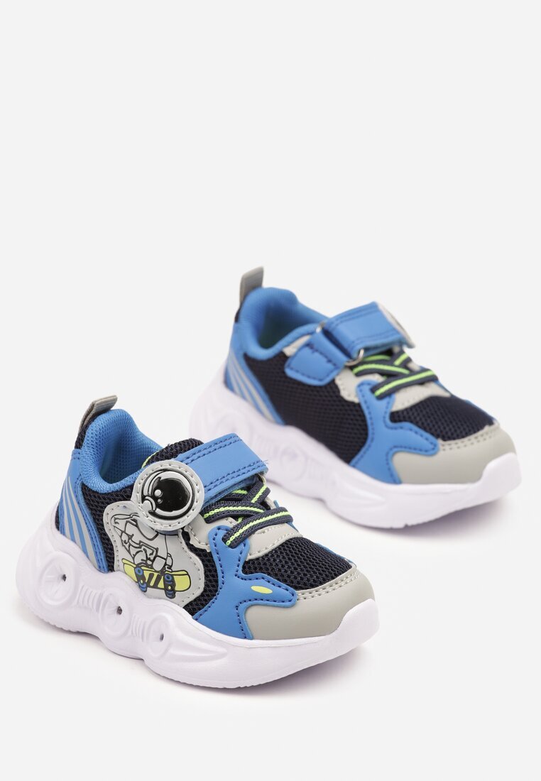 bacio&bacio kids Pantofi Sport Adidași Albastru-Gri cu LED-uri și Model de Basm Ulaniella