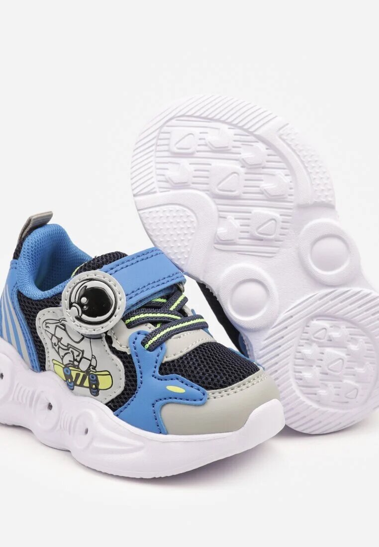 bacio&bacio kids Pantofi Sport Adidași Albastru-Gri cu LED-uri și Model de Basm Ulaniella