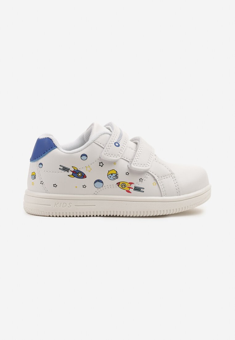 bacio&bacio kids Pantofi Sport Alb-Albaștri cu Scai și cu Motiv Desenat Divosta