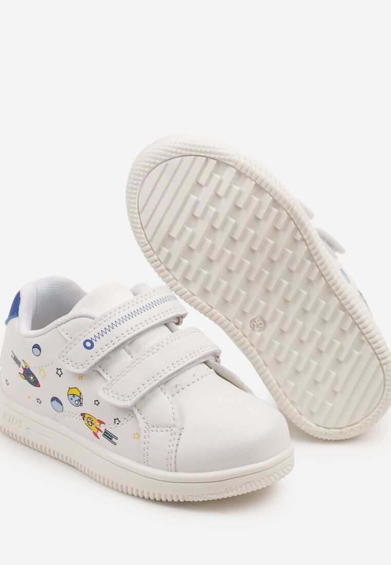 bacio&bacio kids Pantofi Sport Alb-Albaștri cu Scai și cu Motiv Desenat Divosta