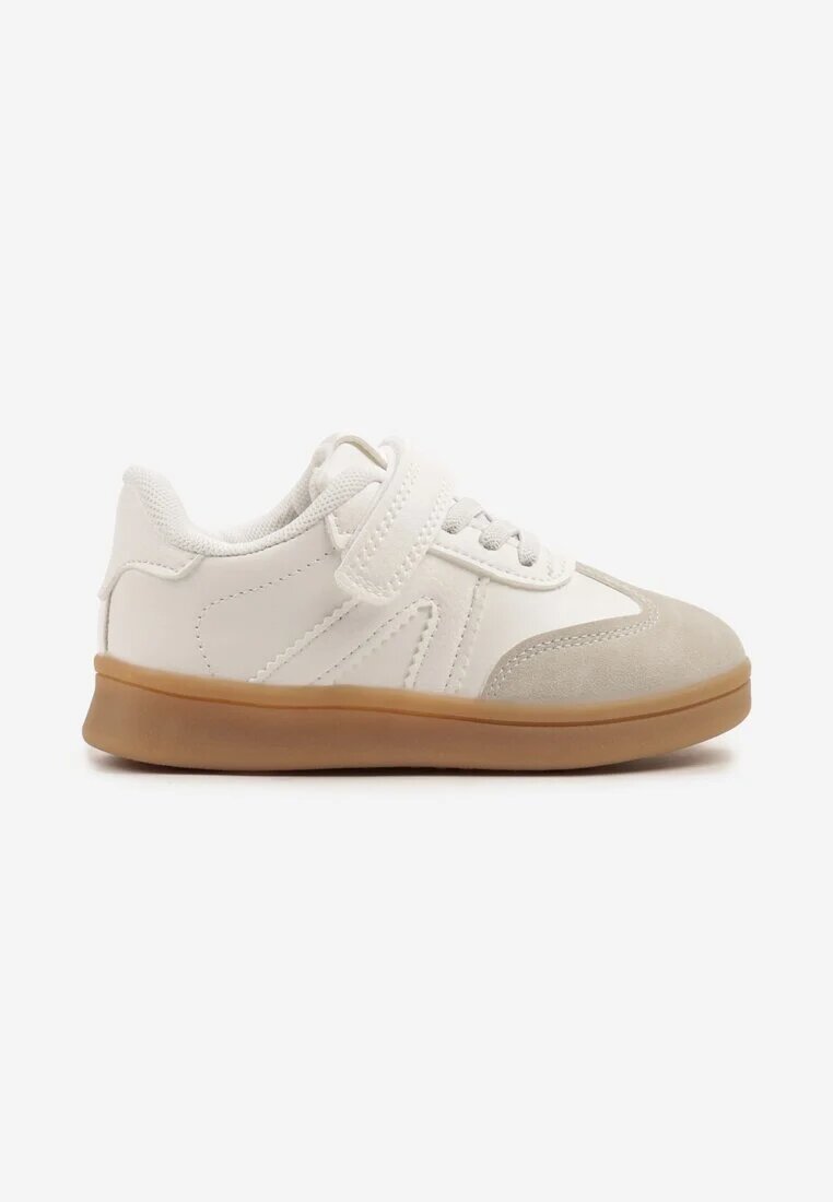 bacio&bacio kids Pantofi Sport Alb-Bej Sneakerși în Stil Tenis cu Dungi Lavlevi