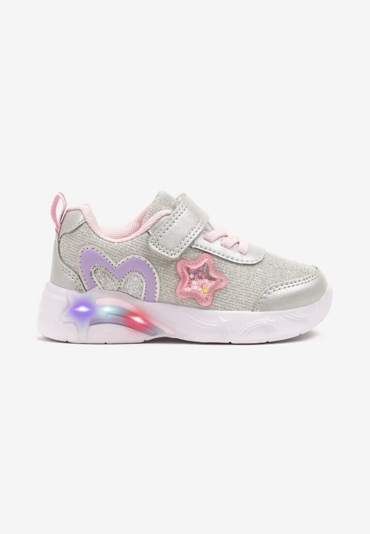bacio&bacio kids Pantofi Sport Argintii Sneakers cu inimă LED-uri și stele Ulamaris
