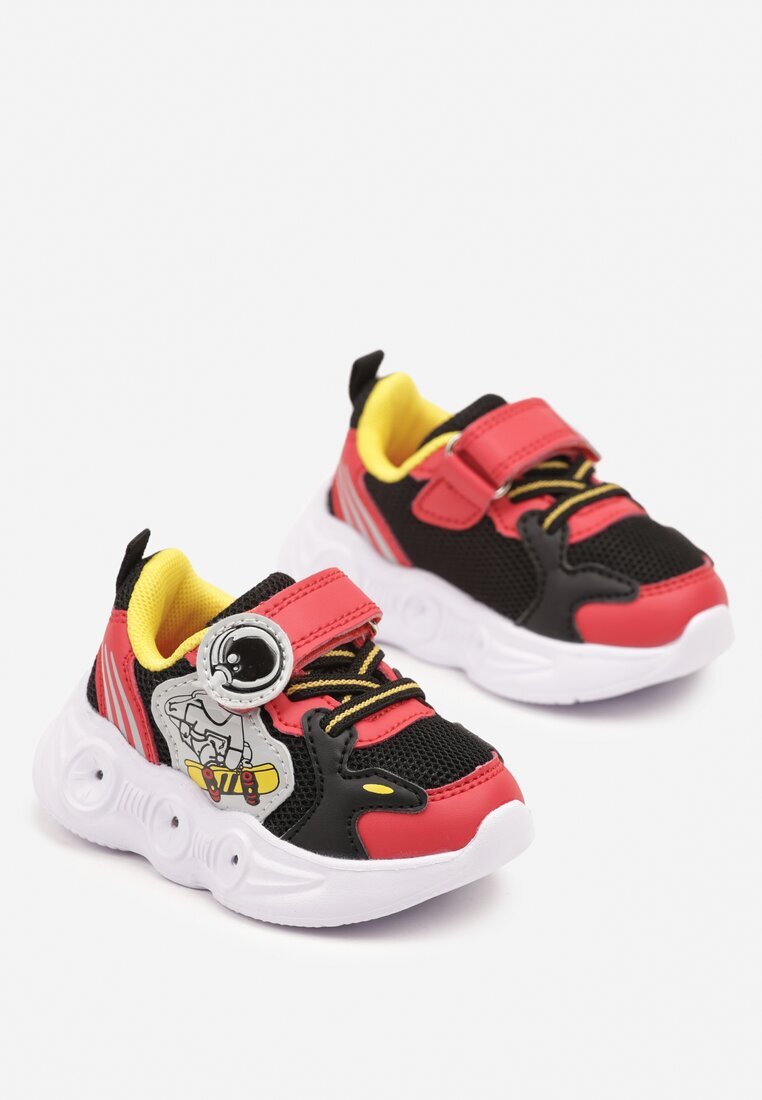 bacio&bacio kids Pantofi Sport Negru-Roșu Sneakers cu LED-uri și model de poveste Ulaniella