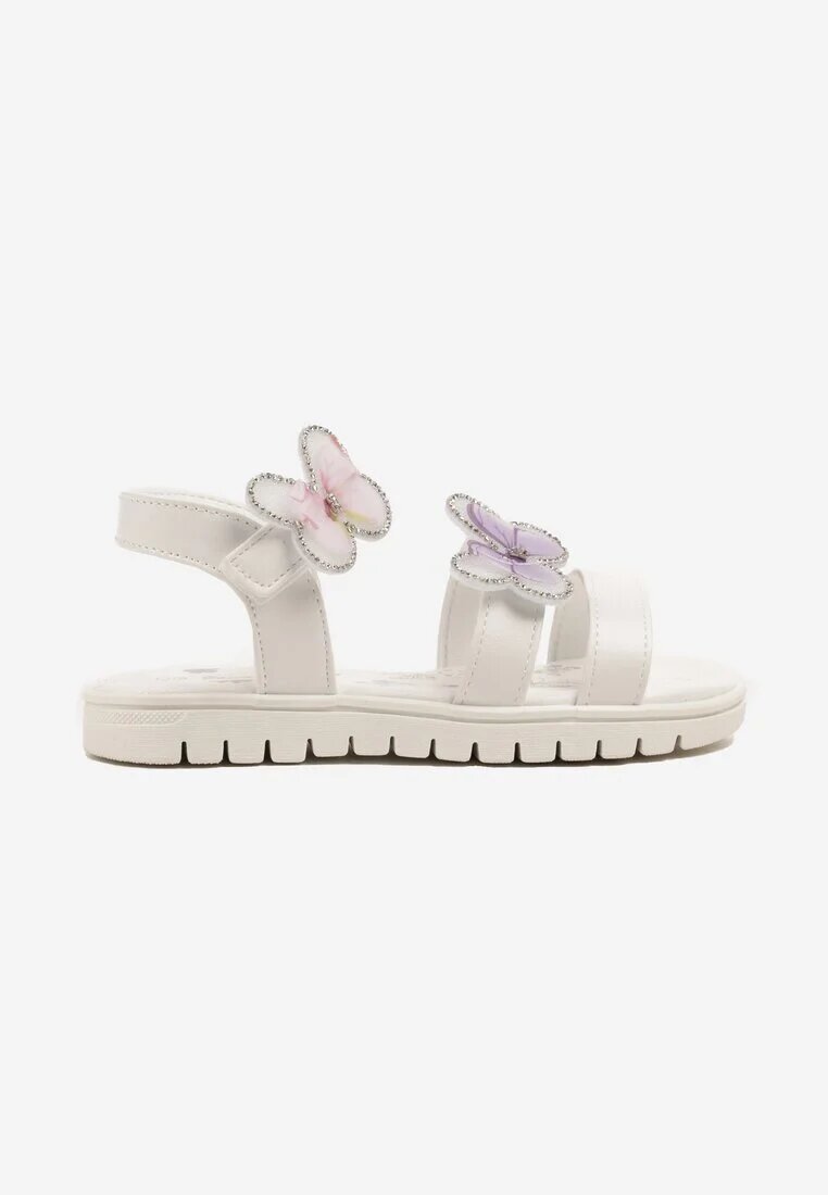 bacio&bacio kids Sandale Albe cu Fluturi 3D și Zirconii Clelianne