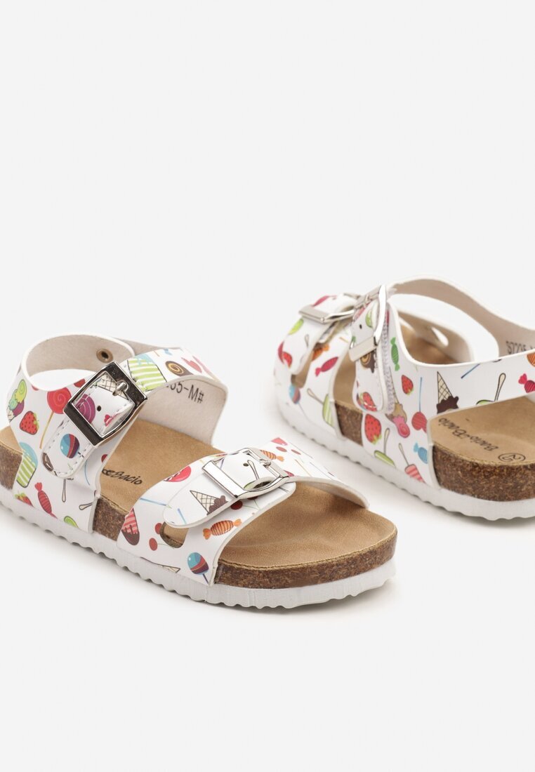 bacio&bacio kids Sandale albe cu motiv de dulciuri Zivette