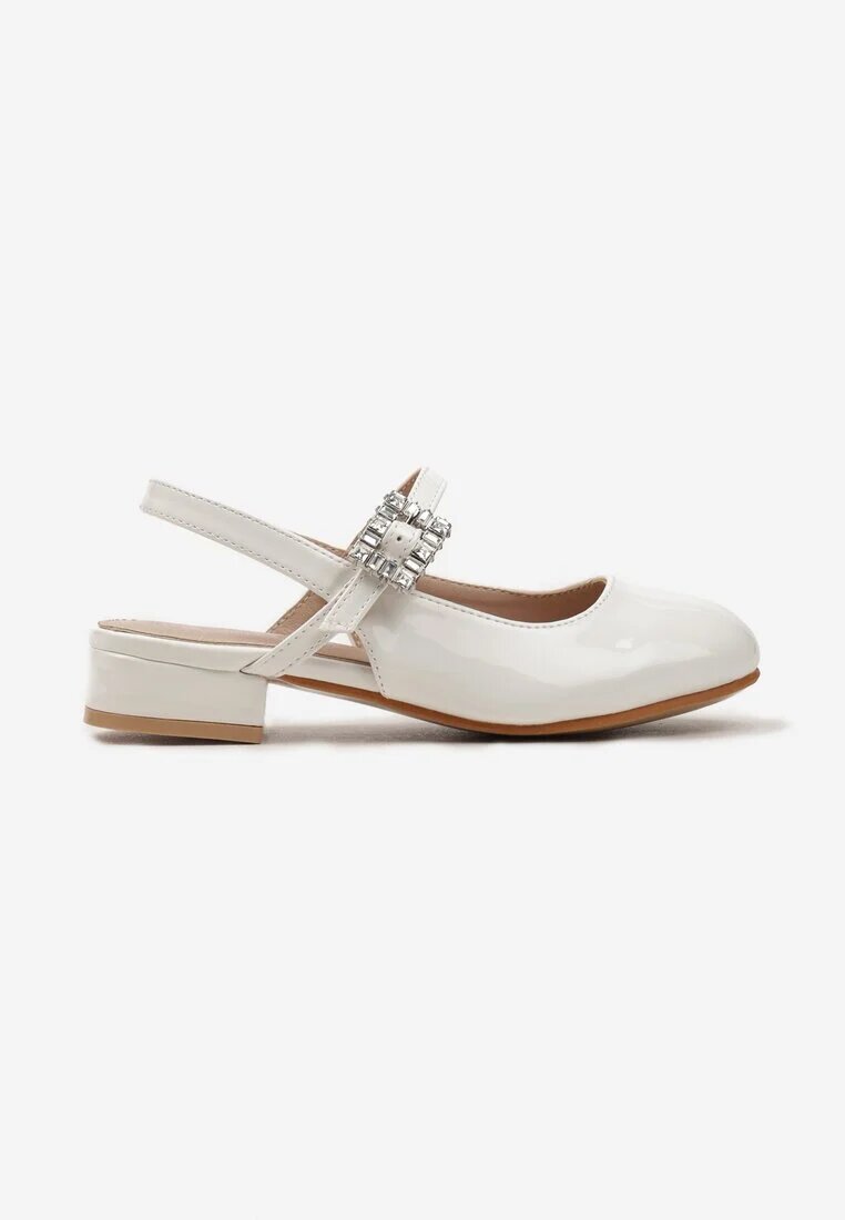 bacio&bacio kids Sandale Albe Lăcuite Cu închidere în jurul gleznei Cu ornament cu zirconii Brenu