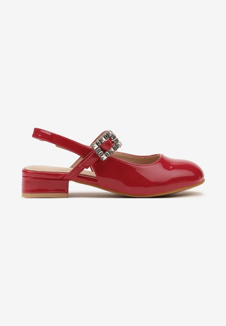 bacio&bacio kids Sandale Roșii Lăcuite cu închidere în jurul gleznei cu aplicație de zirconiu Brenu