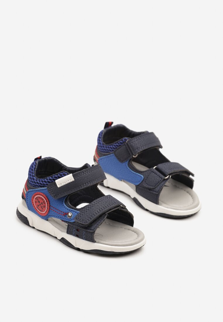 bacio&bacio kids Sandale Sportive Albastru-Roșii cu Cusături Decorative și Închidere cu Velcro Zireline