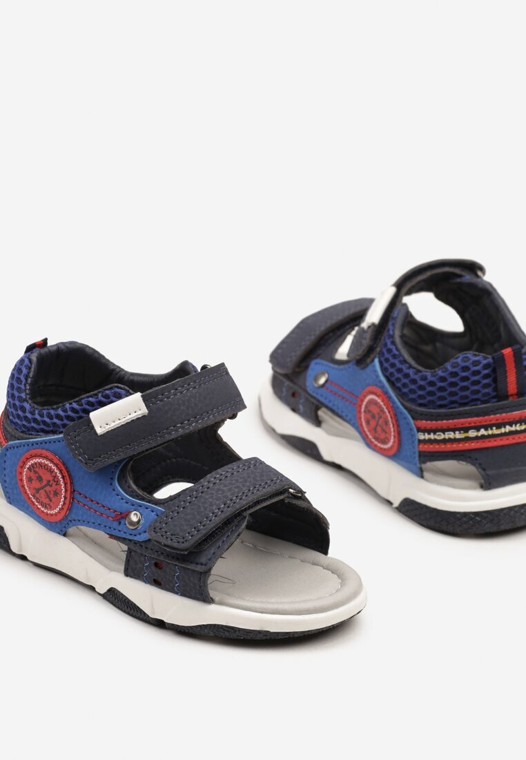 bacio&bacio kids Sandale Sportive Albastru-Roșii cu Cusături Decorative și Închidere cu Velcro Zireline