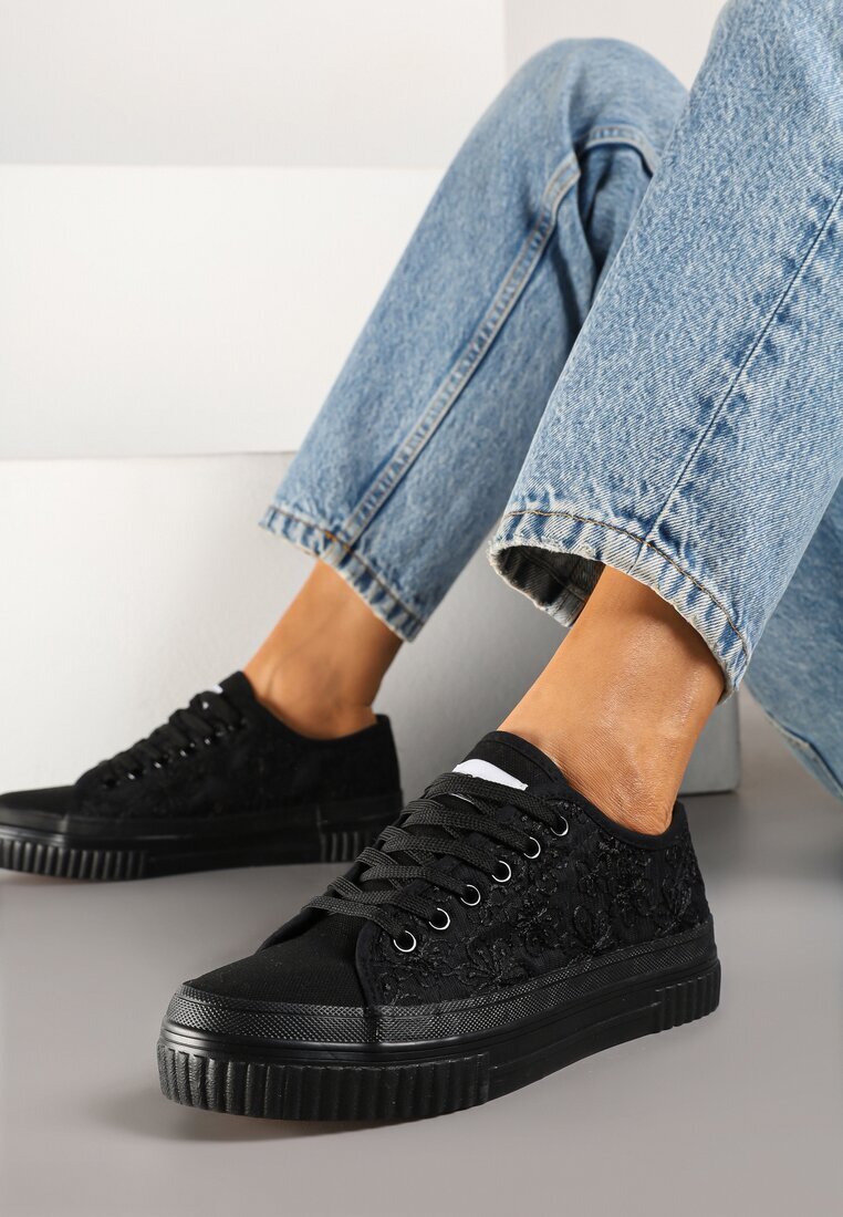 badoxx Adidași Negri Casual cu Carâmb Decorat cu Broderie Meppna