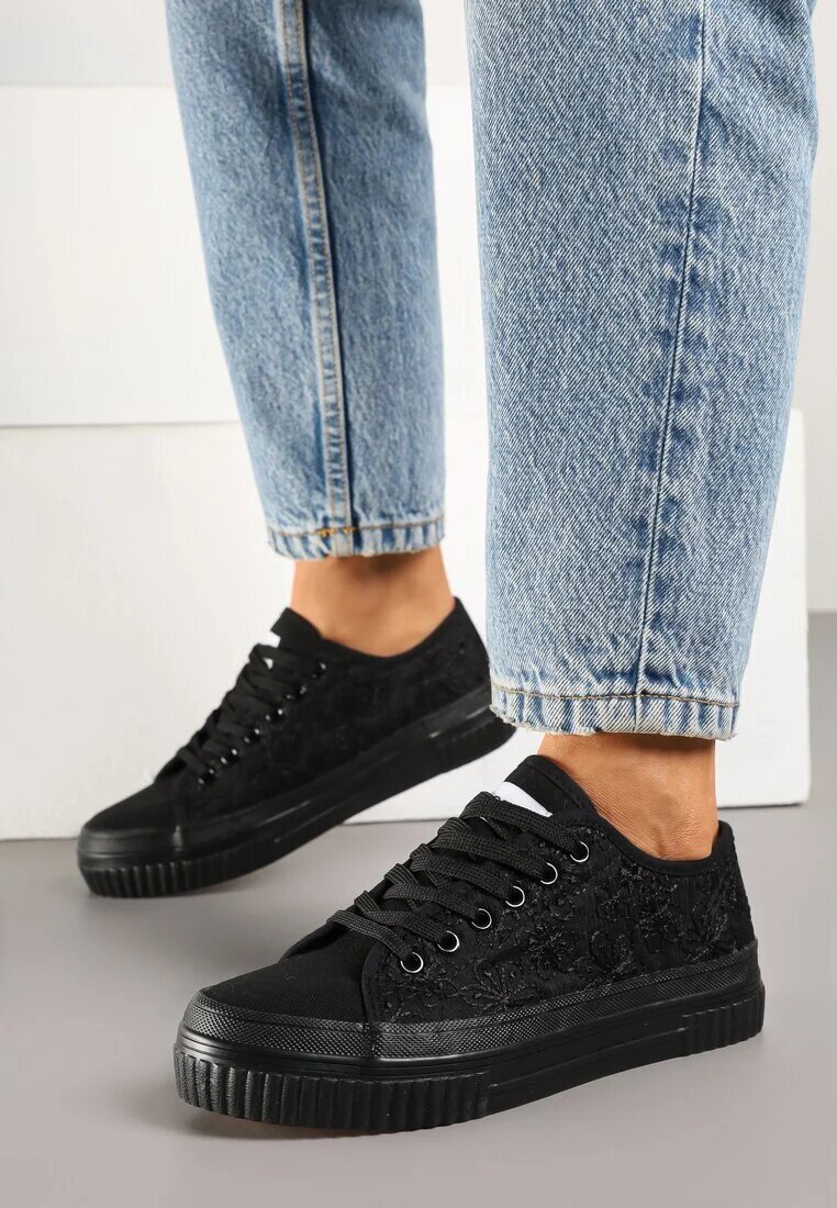 badoxx Adidași Negri Casual cu Carâmb Decorat cu Broderie Meppna