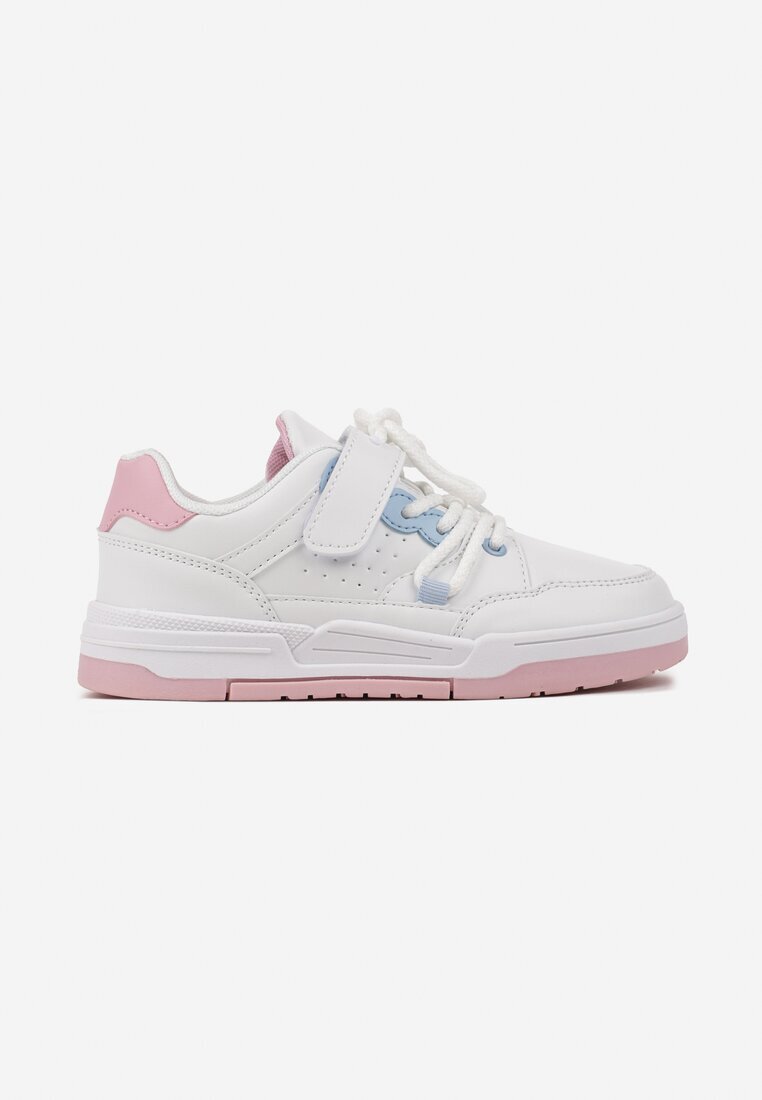 badoxx Pantofi Sport Alb-Roz Plati Sneakers cu Scai cu Model Geometric și Sireturi Terevan