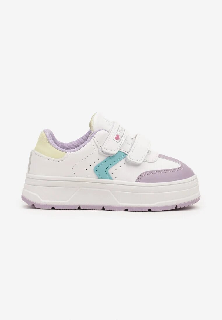 badoxx Pantofi sport Alb-Violet cu închidere scai și inserții decorative Meribelles