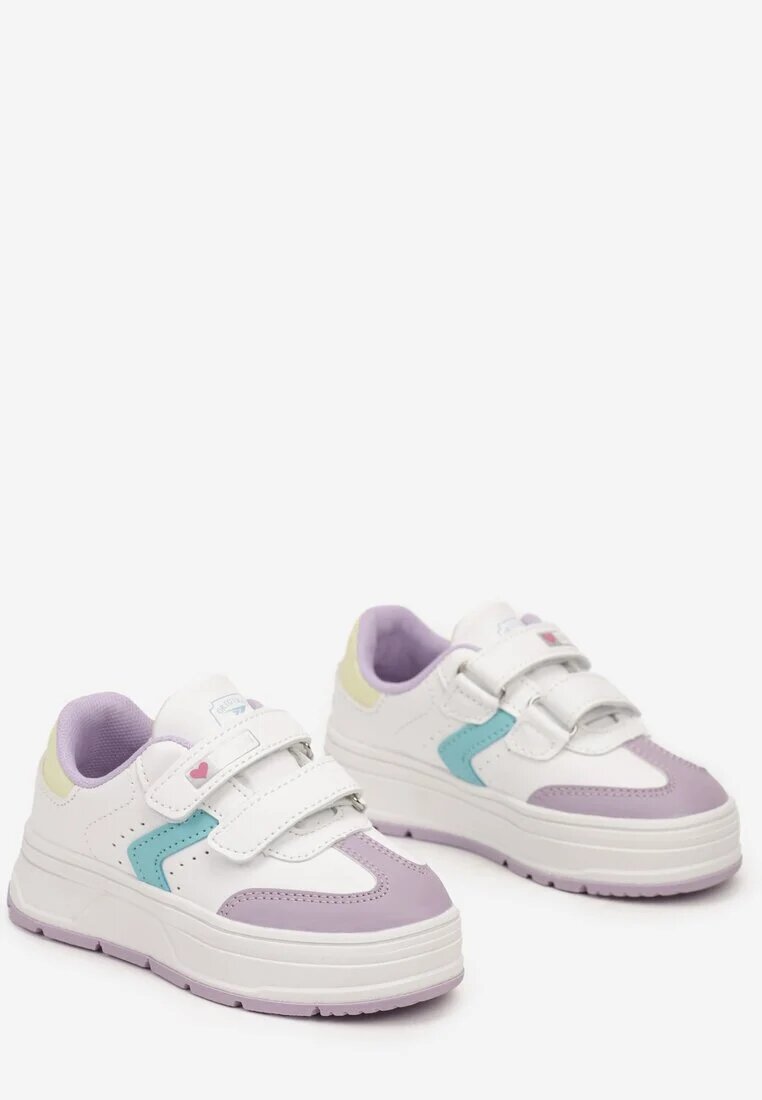 badoxx Pantofi sport Alb-Violet cu închidere scai și inserții decorative Meribelles