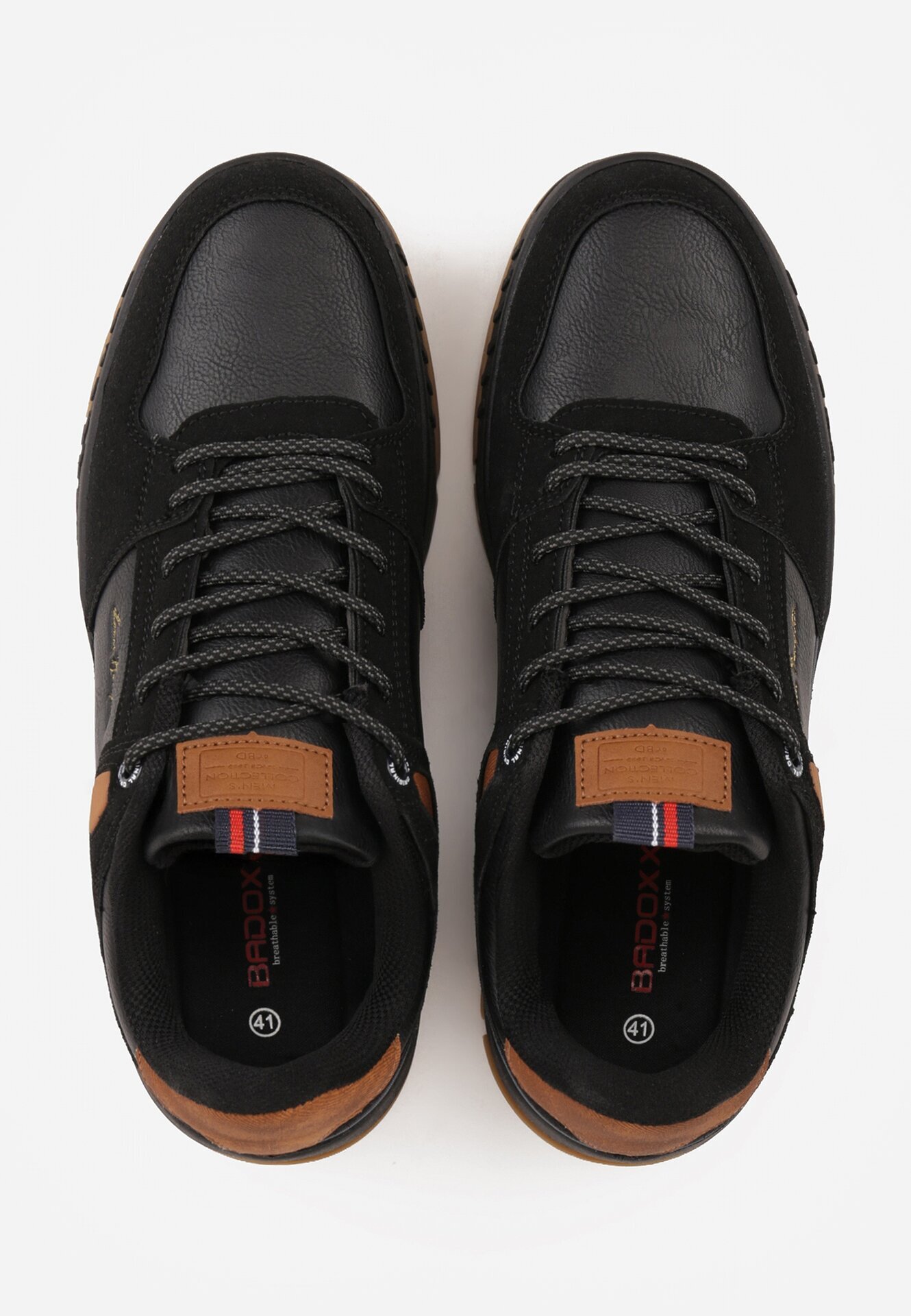 badoxx Pantofi sport negri Sneakers decorați cu embosare și inscripții Hermala