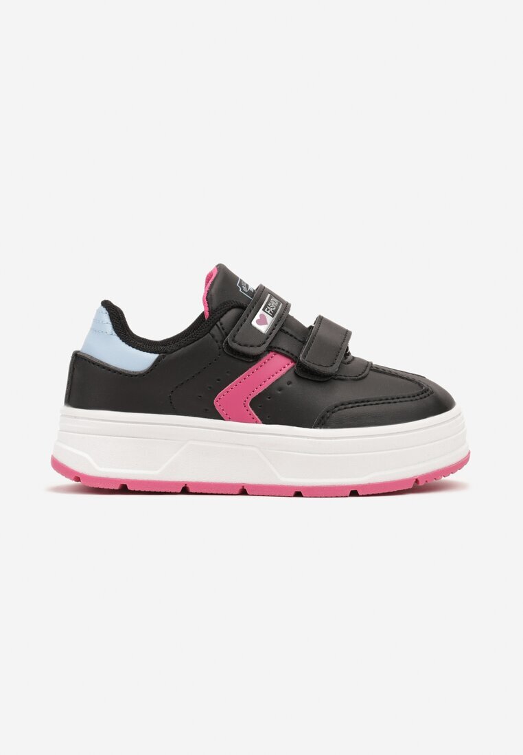 badoxx Pantofi sport Negru-Fuchsia cu închidere velcro și inserții decorative Meribelles