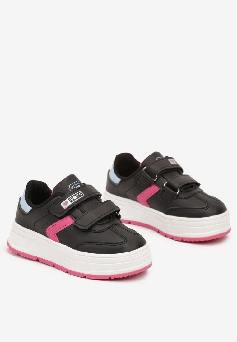 badoxx Pantofi sport Negru-Fuchsia cu închidere velcro și inserții decorative Meribelles