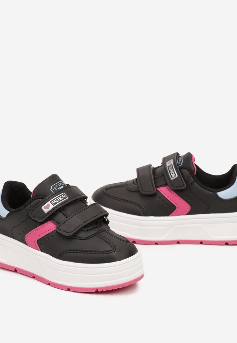 badoxx Pantofi sport Negru-Fuchsia cu închidere velcro și inserții decorative Meribelles