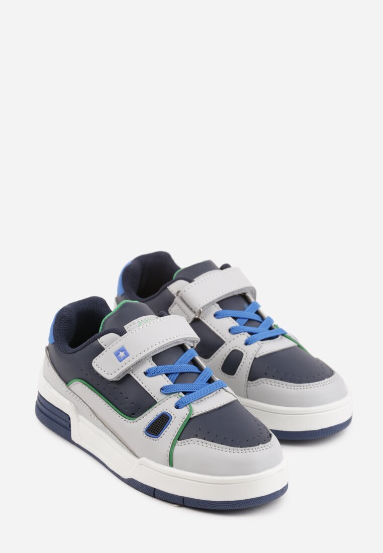 badoxx Pantofi sport sneakers gri deschis cu perforații și steaua Pyrhessa