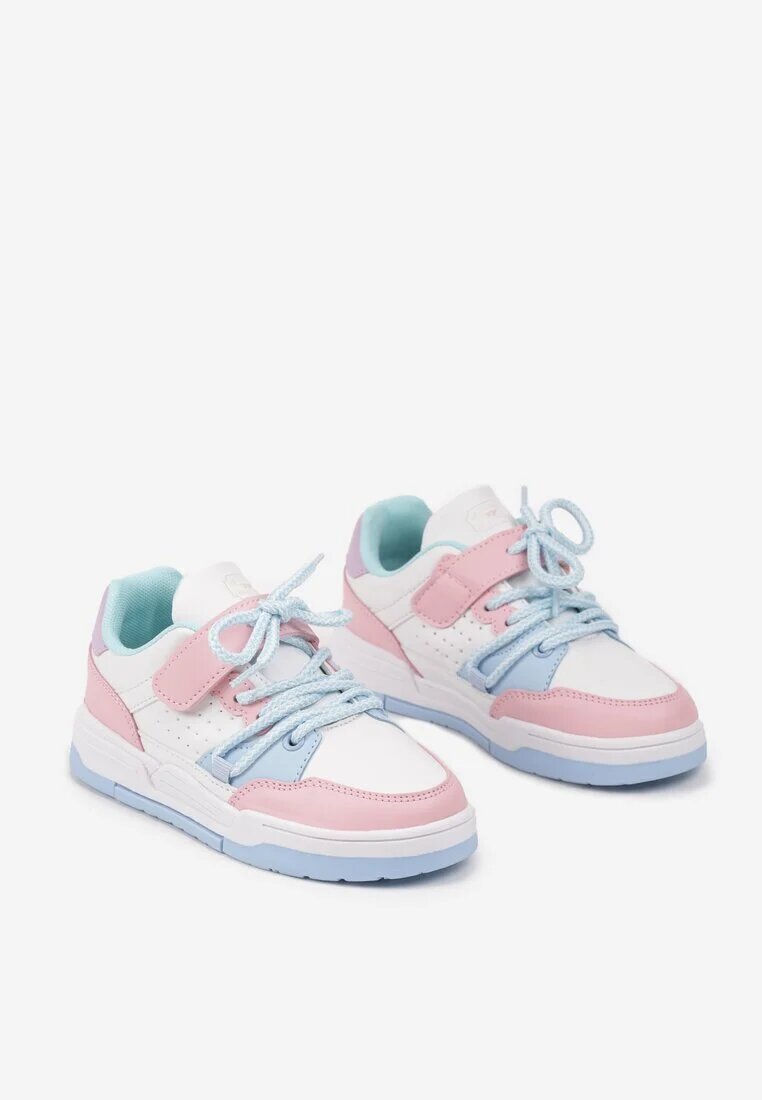 badoxx Pantofi Sport Sneakerși Plati Alb-Albastre cu Scai cu Model Geometric și cu Șireturi Terevan