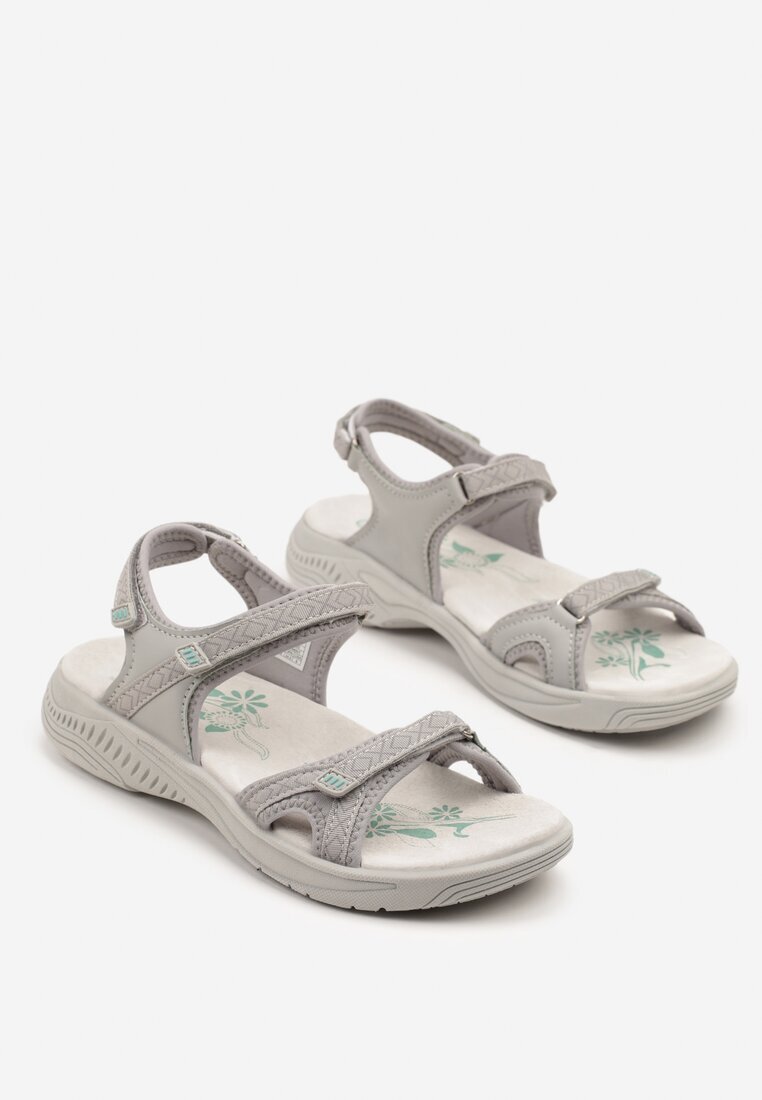 badoxx Sandale Gri în stil sport cu branț din piele Sadele