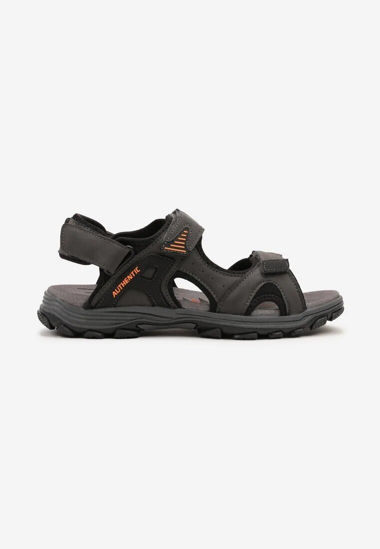 badoxx Sandale Gri-Portocalii Sport cu Branț din Piele cu Model Geometric Natasena
