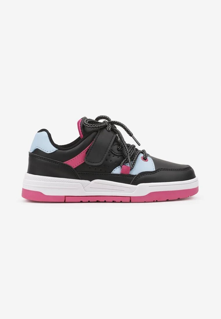 badoxx Sneakers sport negri-albaștri plați cu scai cu model geometric și șireturi Terevan