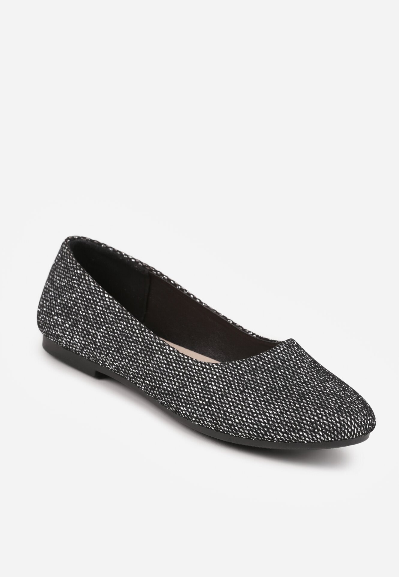  Balerini Negri Plati Slip-on Decorați cu Sclipici Joanmarie