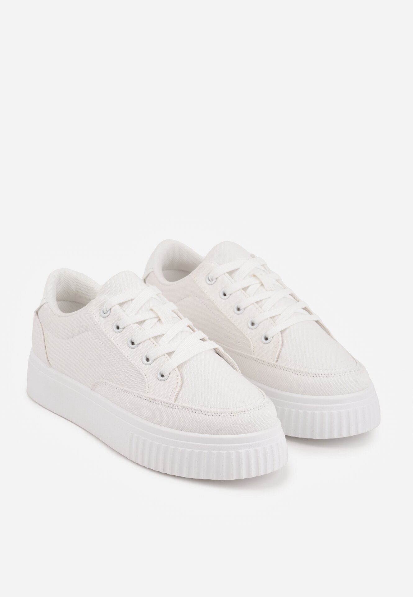 ballada Adidași Albi pe talpă groasă cu relief Larviona