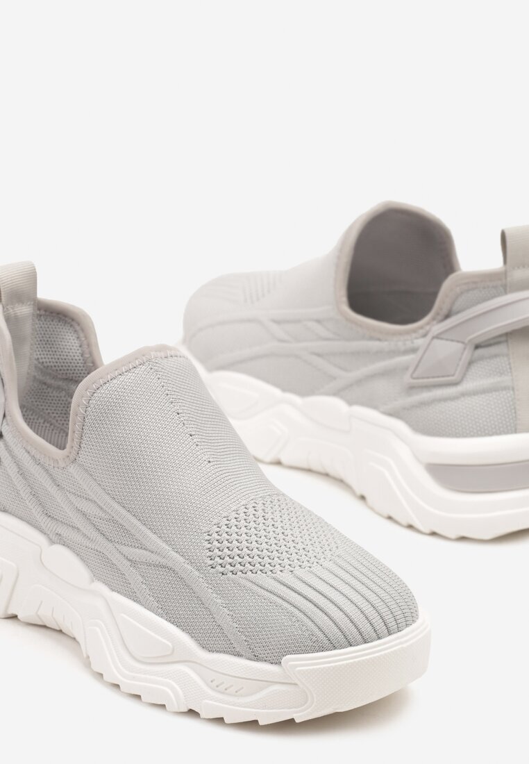 ballada Adidași Gri slip-on din plasă cu imprimeuri în relief Nusellia