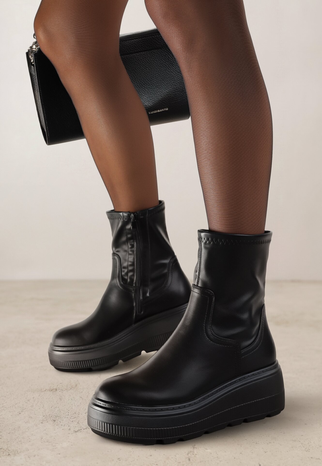 ballada Botine Negre cu platformă în stil Grunge Firivine