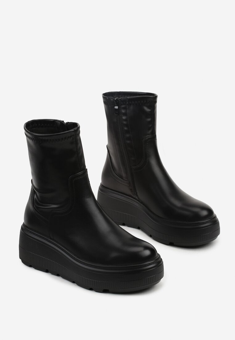 ballada Botine Negre cu platformă în stil Grunge Firivine