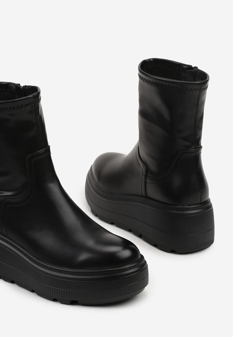 ballada Botine Negre cu platformă în stil Grunge Firivine
