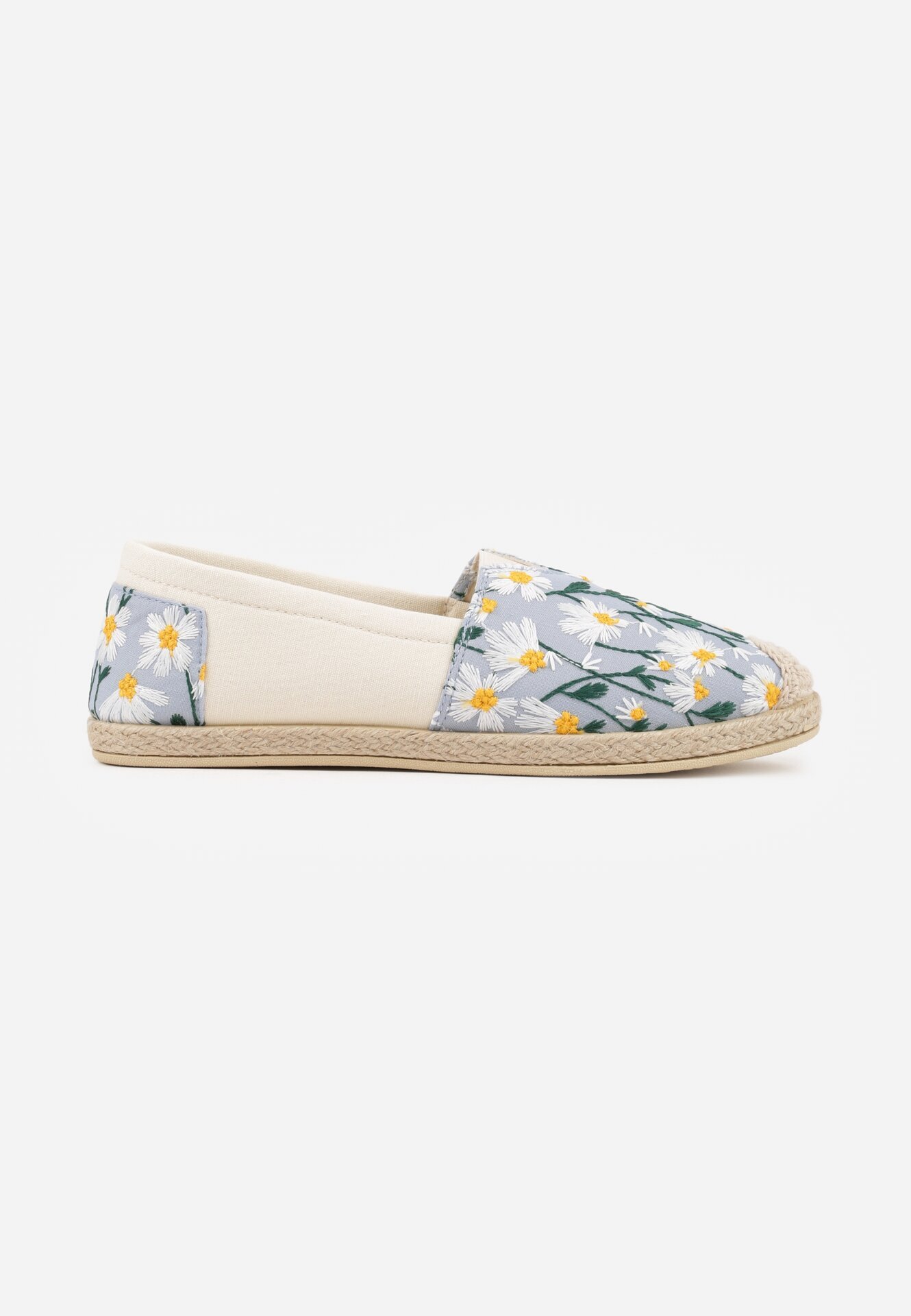 ballada Espadrile Albastre cu împletitură și broderie florală Alenara